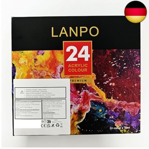 DazSpirit 24 Farben Acrylfarben Set mit 6 Pinselset+2 Leinwand+1 - Bild 11 von 12