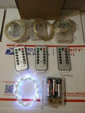 4PK LED Fairy String Lights Starry Rope Copper Wire Lights Remote Control 8 Mode