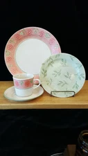 Corelle Pink Foral Green Trim Heirloom Bloom Plate Cup Saucer Buy By The Piece