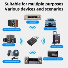 -Car Bluetooth Receiver Bluetooth 50 Auto Audio Receiver USB AUX Adapter