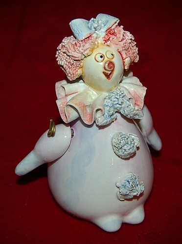 CAPODIMONTE Clown "Picollo Di Roselline con Manico" Made in Italy CUTE PORCELAIN - Picture 3 of 8