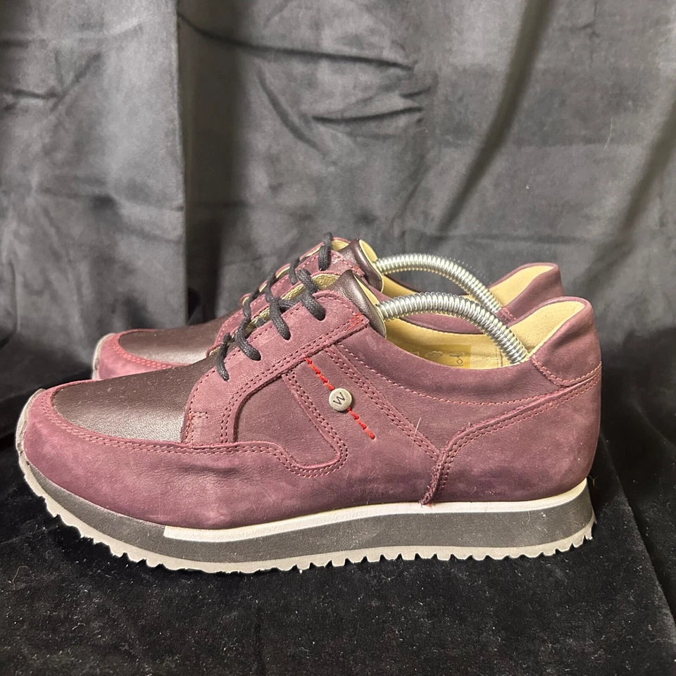 Tenis Wolky E Walk para mujer EUR 38 EE. UU. 7 Borgoña Bordo Cuero Moda Tenis Foto 4 de 4