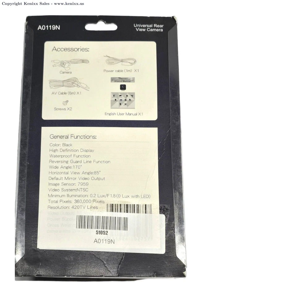 Black Car Rear View Backup Reverse Camera Wide Angle E WaterProof AHD Parking HD - Image 2 of 4