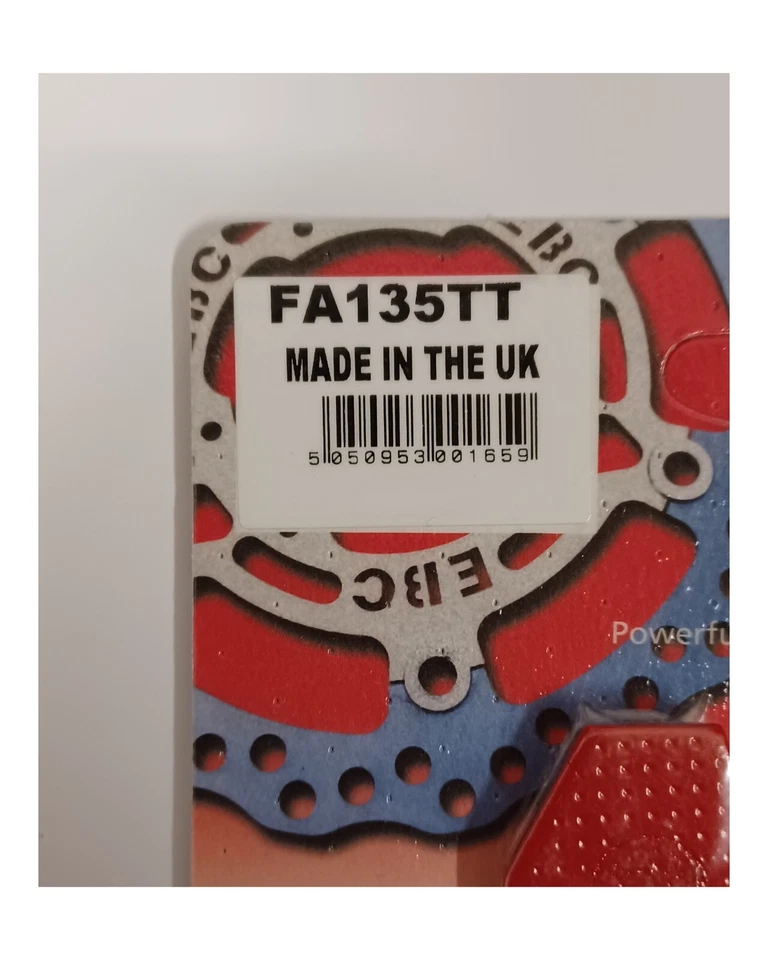 Pastilhas de freio a disco dianteiras EBC carbono TT (1 conjunto) compatíveis com SUZUKI RMX250 (1989 a 1995) - Imagem 3 de 4