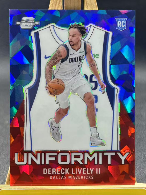 Dereck Lively II 23-24 Panini Contenders Optic 108/175 Red Ice Uniformity RC #19