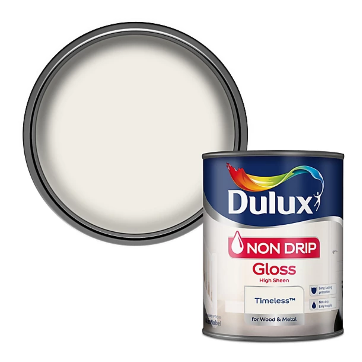 Dulux Timeless Non Drip Gloss High Sheen Off White Wood Metal
