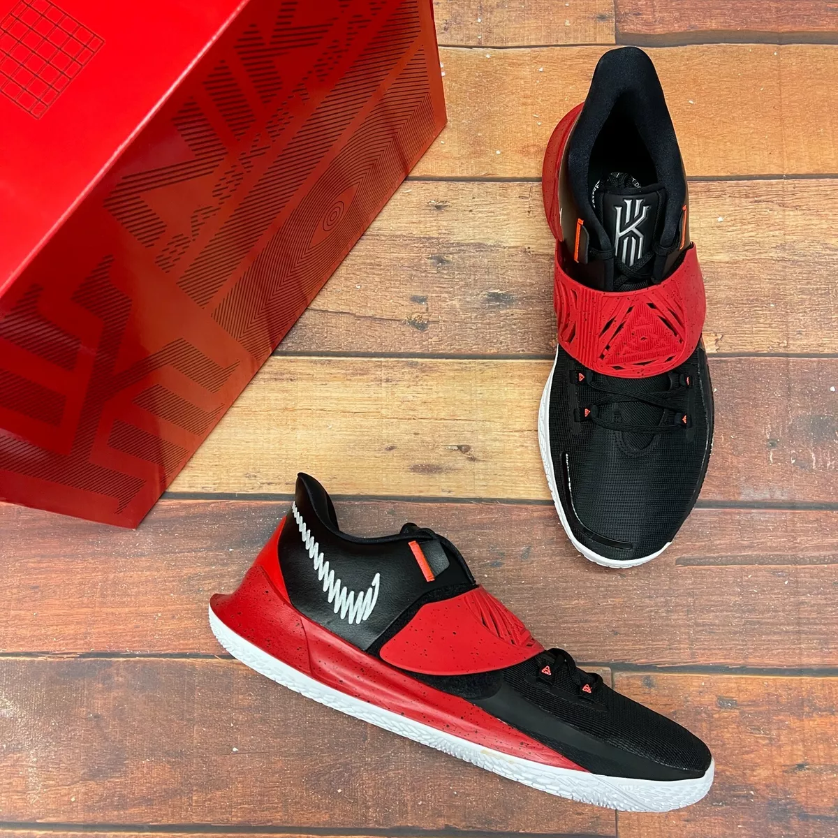 Nike Men s Kyrie Low 3 TB Black Red Basketball Shoes CW6228 001
