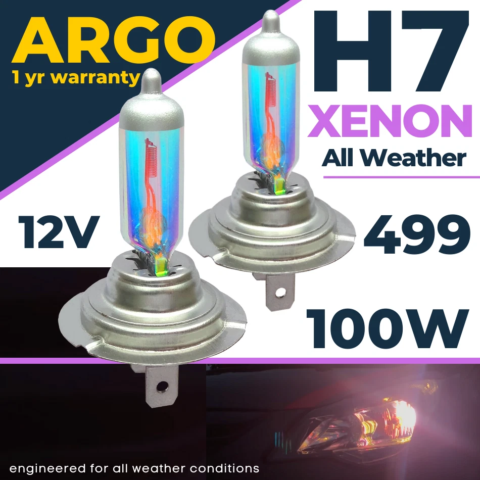 H7 Headlight 499 Bulbs Xenon 100w Super Bright Allweather White Hid 477 x2  12v