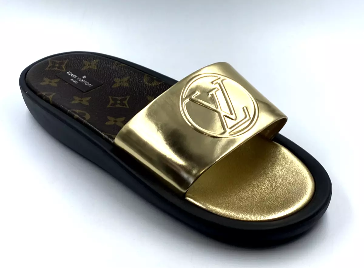 NEW LOUIS VUITTON Monogram Mules Logo Sunbath Flat Slides 41 11