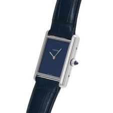CARTIER tank mast LM WSTA0055 blue lacquer mens Watches quartz Used Ginzo 2