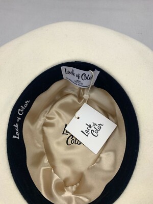 Lack of Color Unisex Val Diamond Wool Fedora SZ S Lack of Color Unisex Off-White Val Diamond Wool Fedora S (38  main image 4