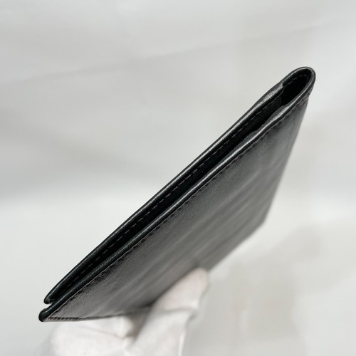 CELINE Long Wallet Bifold Purse Embossed Triomphe Logo Leather Black Authentic - Picture 6 of 22