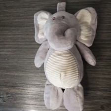 Kellytoy Plush Gray Grey Elephant Crinkle Ears Rattles Hangs Textured Baby Toy