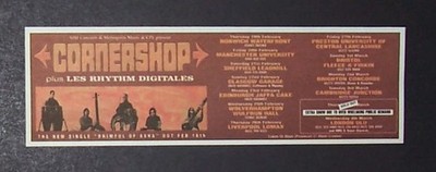 Cornershop Brimful Of Asha Tour 1998 Mini Poster Type Ad, Promo Advert