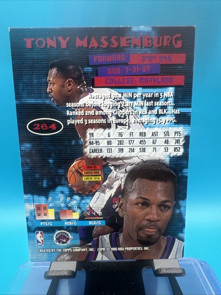 1995-96 Topps Stadium Club - Tony Massenburg #264 - Image 2 of 2