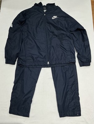 Nike Tracksuit Windbreaker Mens Large Navy Blue Lined Running Jogging Activewear