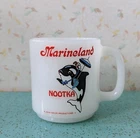 Vintage Glasbake Milk Glass MARINELAND Nootka Orca Killer Whale Mug Coffee Cup
