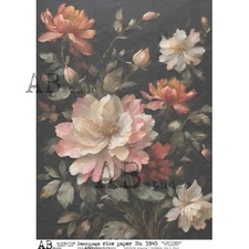 Watercolor Floral | A4 Rice Paper | Paper for Decoupage | AB Studios