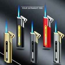 Slim Windproof Inflatable Butane Gas Blue Flame Portable Cigarette Lighter Gifts