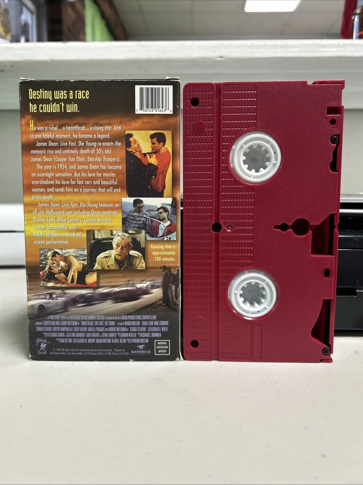 James Dean - Live Fast Die Young RED TAPE version 1999 VHS Casper Van Dien drama - Image 2 of 2