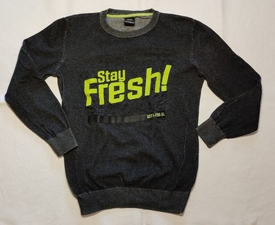146 152 Pullover ''Stay Fresh!'', dunkelblau bedruckt