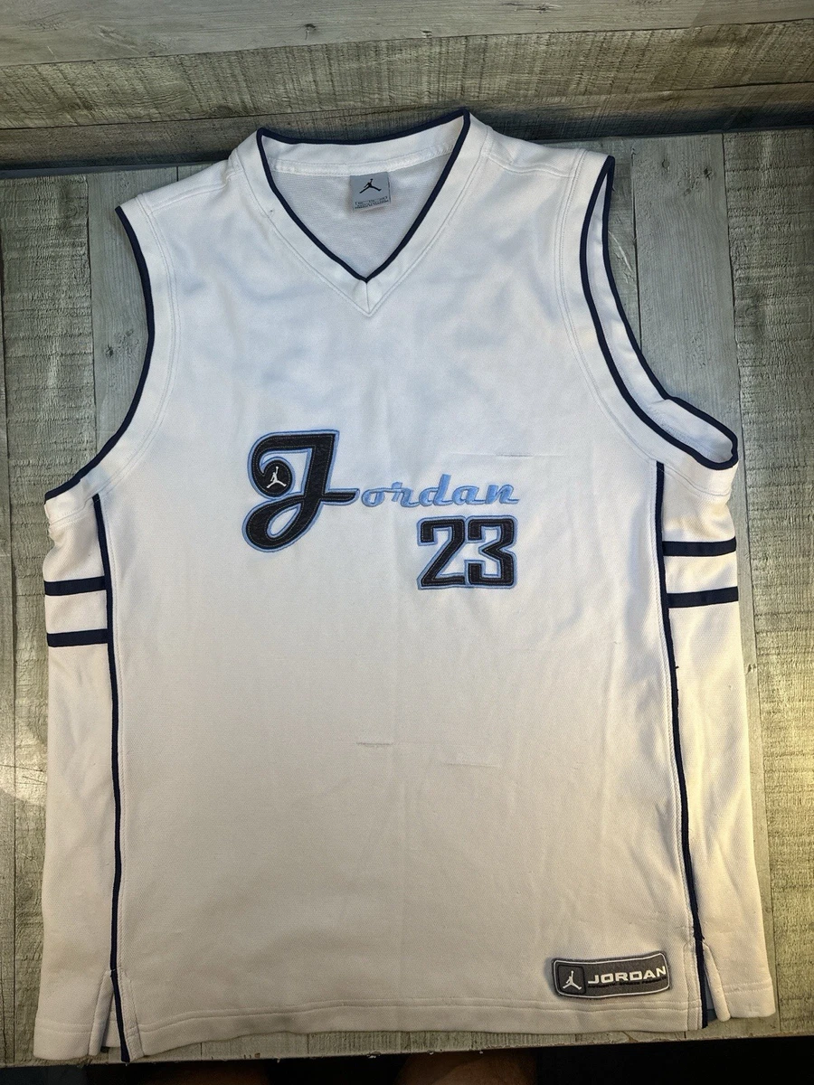 ホワイトタンクトップ ジャンプマン 23 Vintage Jordan Brand Jersey Tank Top XXL White Navy 23 Jumpman