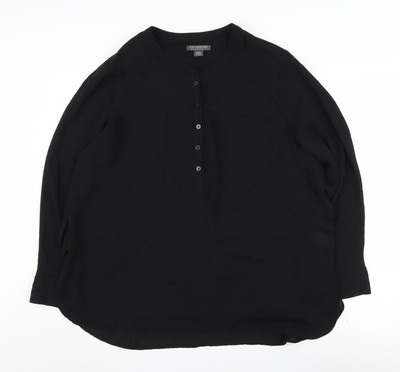 Covington Damen Hemd schwarz mit Knopfleiste XL