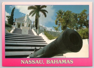Nassau Bahamas Columbus Statue Government House John Hinde Curteich Postcard