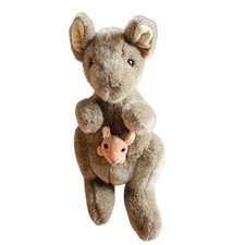 Vintage Gund 1993 Kangaroo Brown With Baby Joey