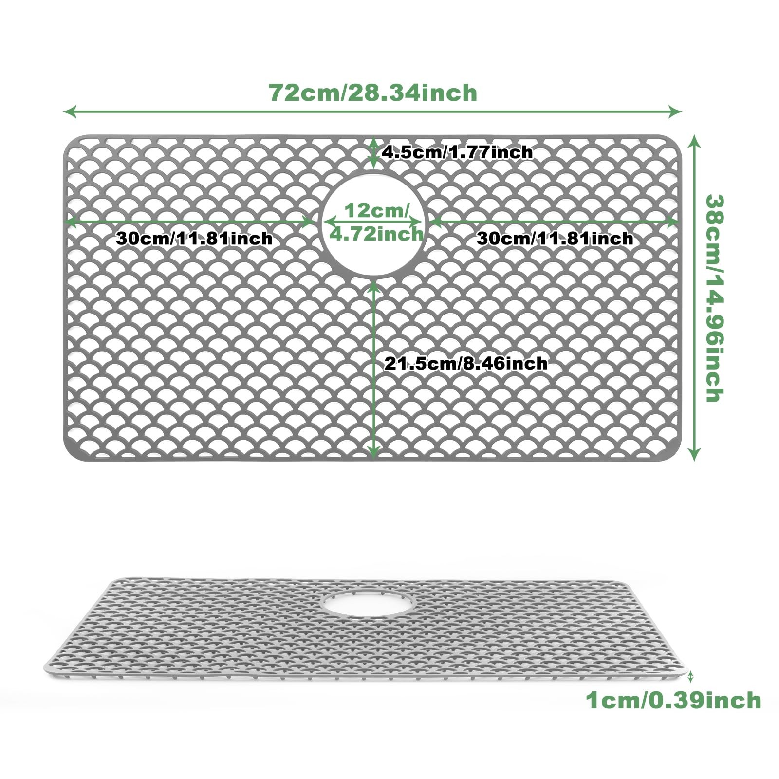 Best Sink Protectors for Kitchen - Large 28.4"x 15" with Rear Drain Hole Heat