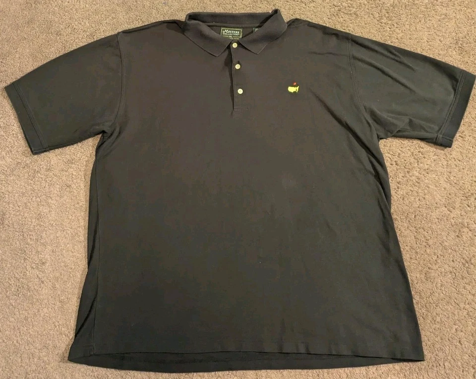 Polo de colección Masters Golf Tournament Augusta National algodón negro para hombre 2XL Foto 2 de 4