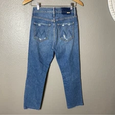 MOTHER Superior Blue Jeans with White Label Trickster Ankle