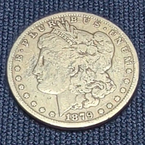 1879 Morgan Silver Dollar, 90% Silver, VG, San Francisco Mint #537 No mint mark