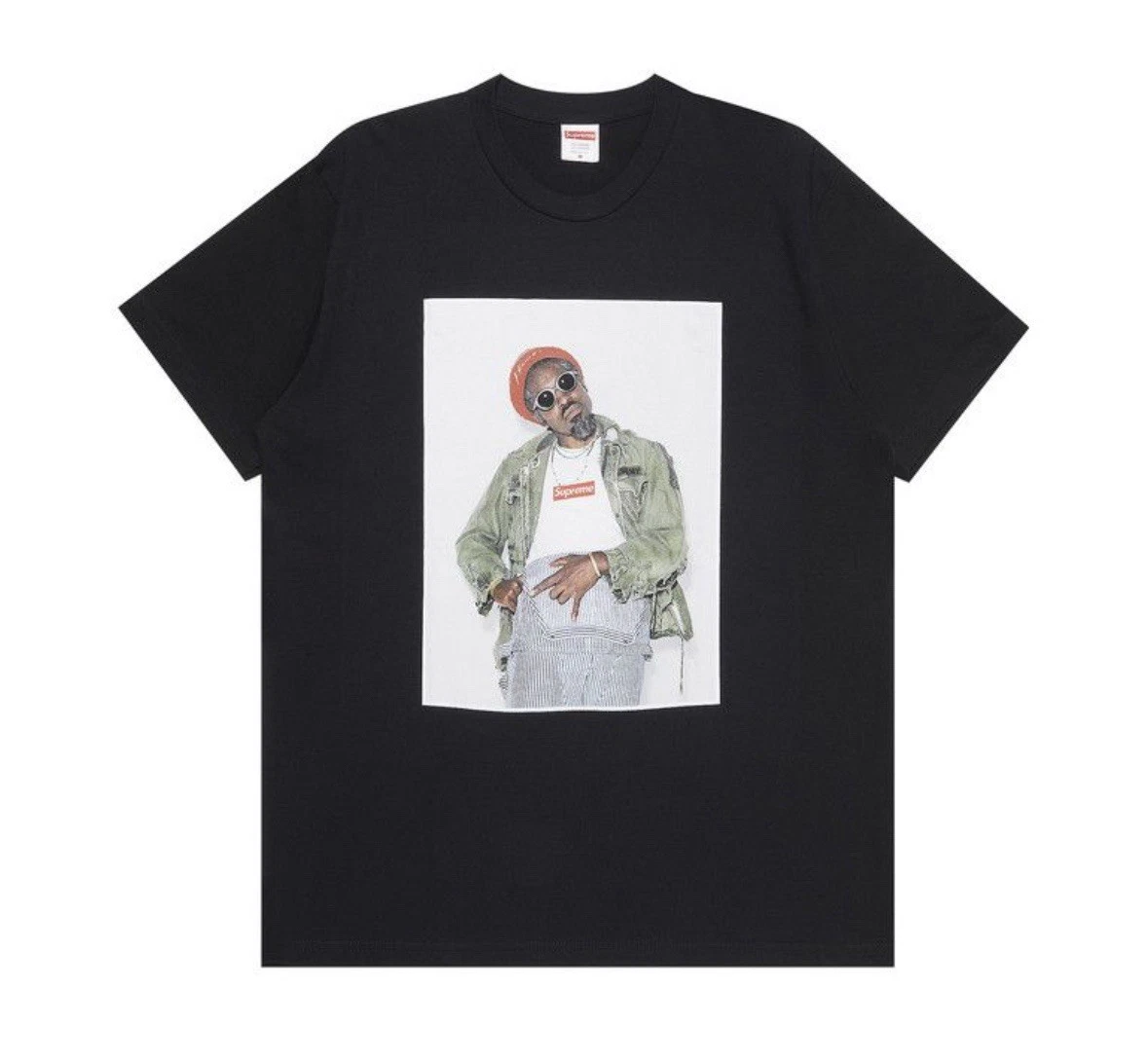 Tee shirt noir manches courtes homme Supreme Andre 3000 taille S authentique