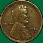 1912-D Lincoln Wheat Cent Very Fine VF Coin, Cleaning #40297