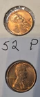 1952 D BU and 1952 P Uncirculated Lincoln Wheat Cent, Penny