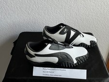 PUMA Mostro Perforated White Black Leather Shoes Men's 9 397331 NWOB