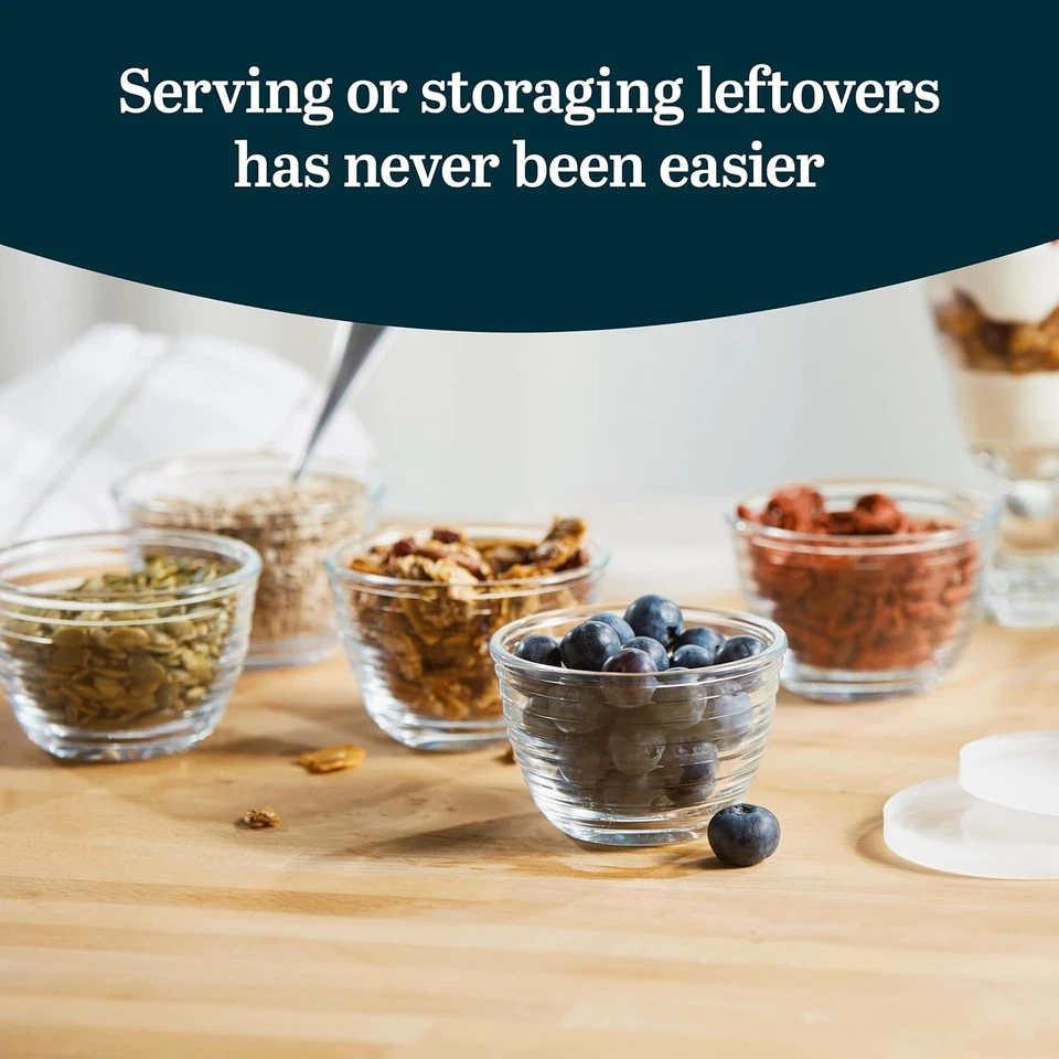 8 Pack Small Clear Glass Bowls With Lids Meal Prep Containers 625 Oz - Image 3 of 4