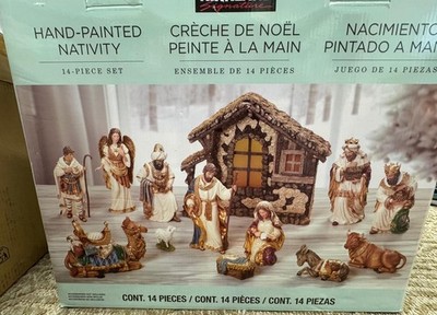 Kirkland Signature ネイティビティ 14ピースセット　未使用 Kirkland Signature Hand Painted Nativity 14-piece Set**missing