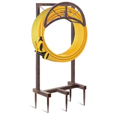 Freestanding Garden Hose Holder 5 Spikes Heavy Duty 150Ft Metal Stand Rack