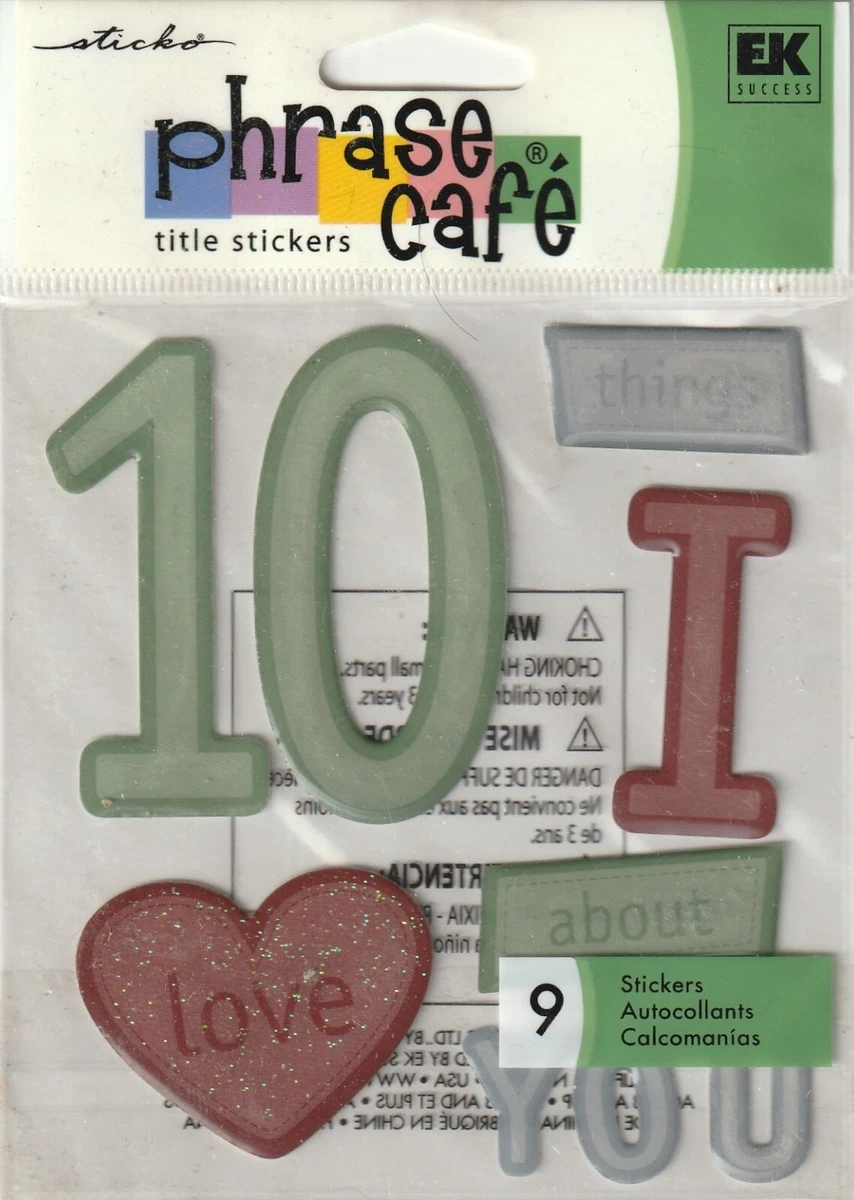 Lot De 3 Autocollants Scrapbooking LOVE – Coasterettes 3D, Jolee's, Cloud9