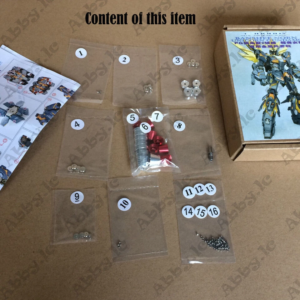Juego de piezas adicionales para PG 1/60 Banshee Norn Unicorn RX-0 02 Modelo CJ Detalles metálicos Foto 2 de 4