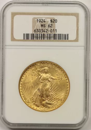 1924 $20 NGC MS 62 Saint-Gaudens Gold Double Eagle