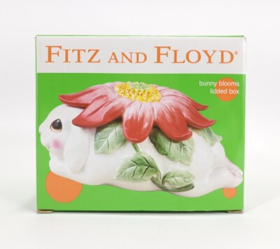 Fitz & Floyd Bunny Blooms Lidded Box Trinket Spring Easter Collectable  