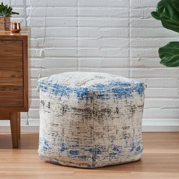 Noble House Colane Fabric Cube Pouf, Multi-color - Image 2 of 4