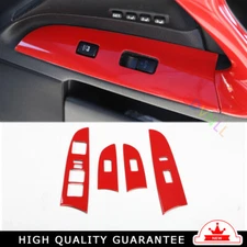 Inner Glass Window Lifting Lock Panel Trim 4* Fit For Lexus IS 06-11 Bright Red