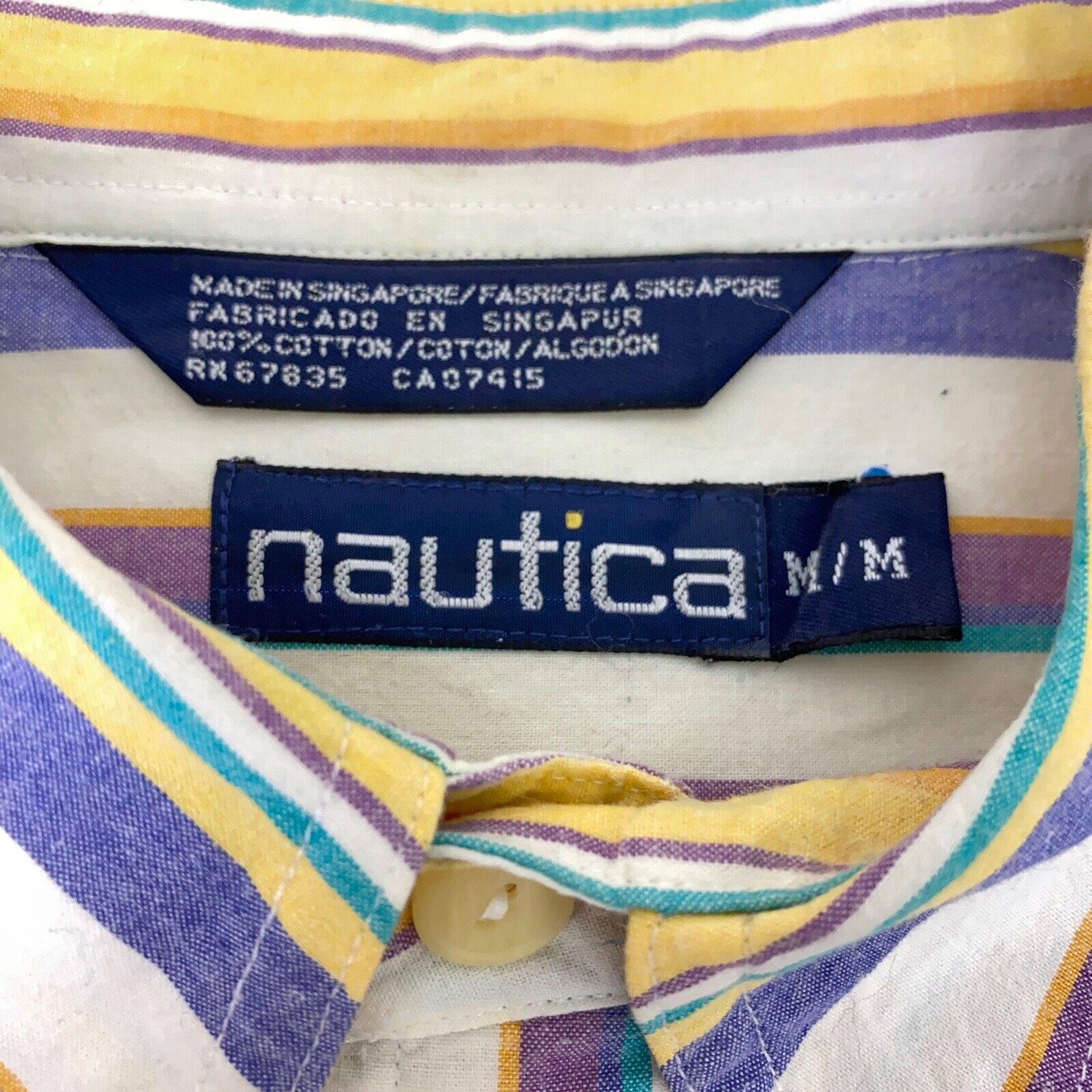 Nautica Mens M Vintage 90s Vertical Striped Long … - image 5