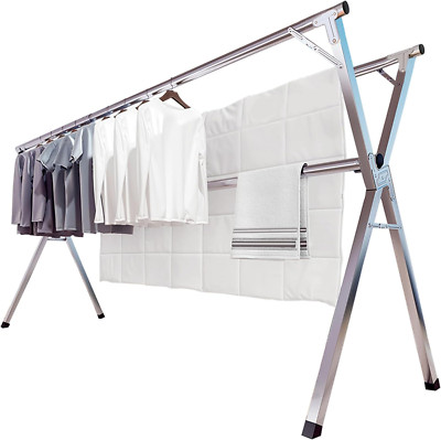 Tendedero de ropa de 63 pulgadas, de acero inoxidable