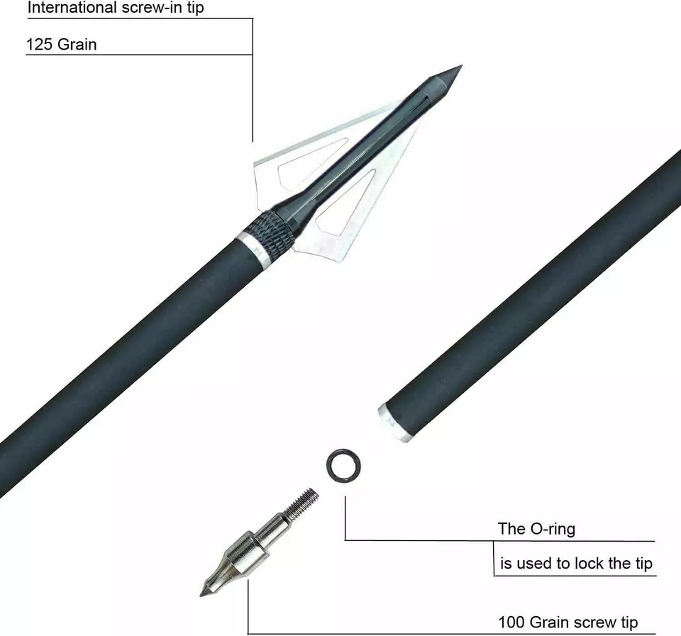 12Pcs 20" Carbon Halfmoon Crossbow Arrow Bolts For Hunting and Outdoor Practice - Image 2 of 4