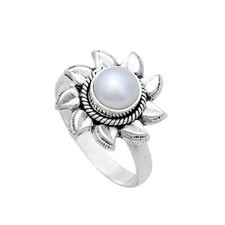 SUN Pearl Solid 925 Sterling Silver Ring